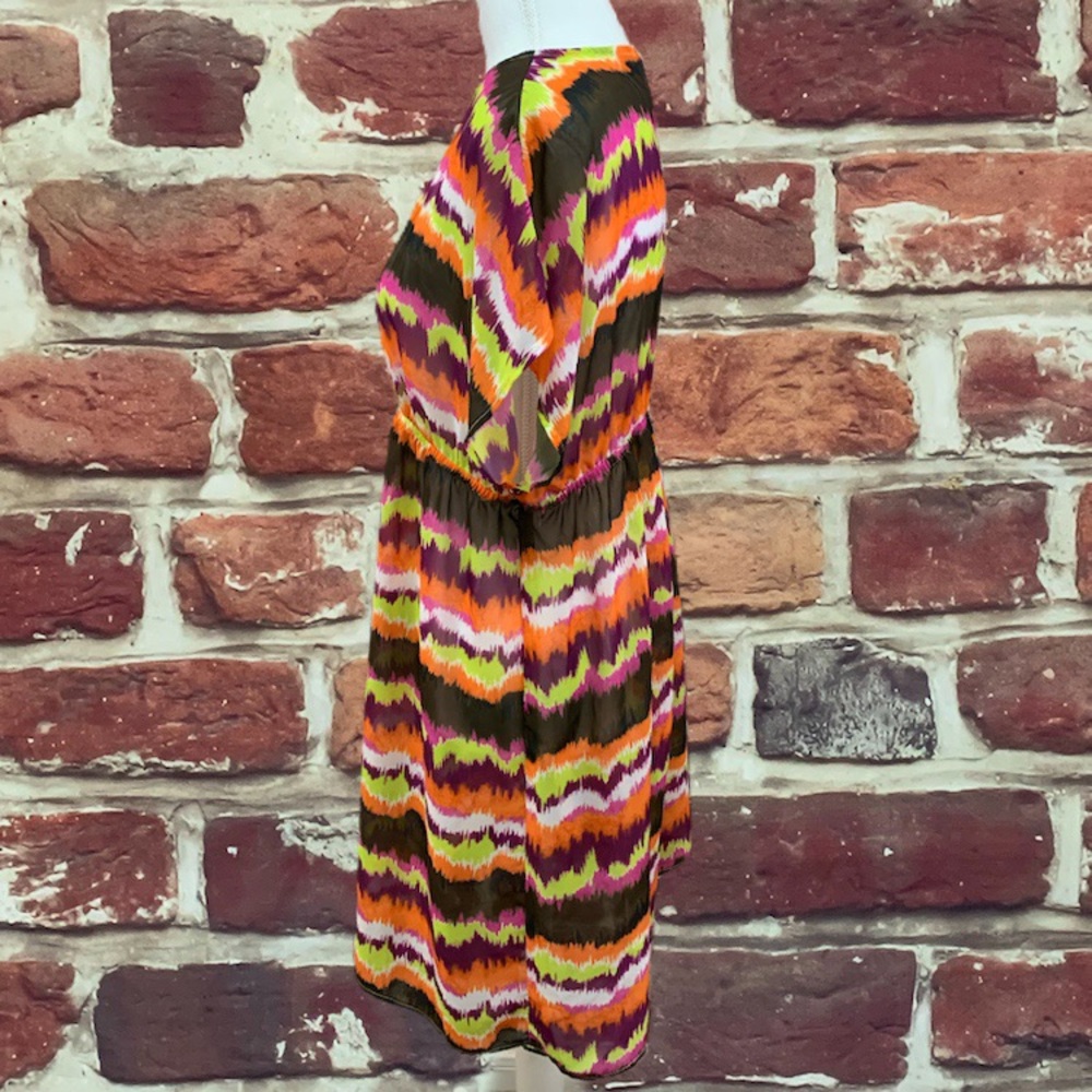 GIANNI BINI COLORFUL ABSTRACT STRIPED DRESS - Picture 2 of 8